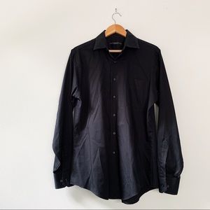 MENS GEOFFREY BEENE BLACK BUTTON DOWN SHIRT FITTED